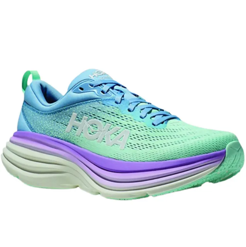 Hoka One One Women's Bondi 8 WIDE Running Shoes Airy Blue/Sunlit Ocean-2